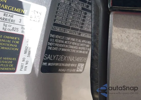 2022 Land Rover Range Rover Velar P250 R-Dynamic S from USA, damaged, VIN SALYT2EX1NA346676